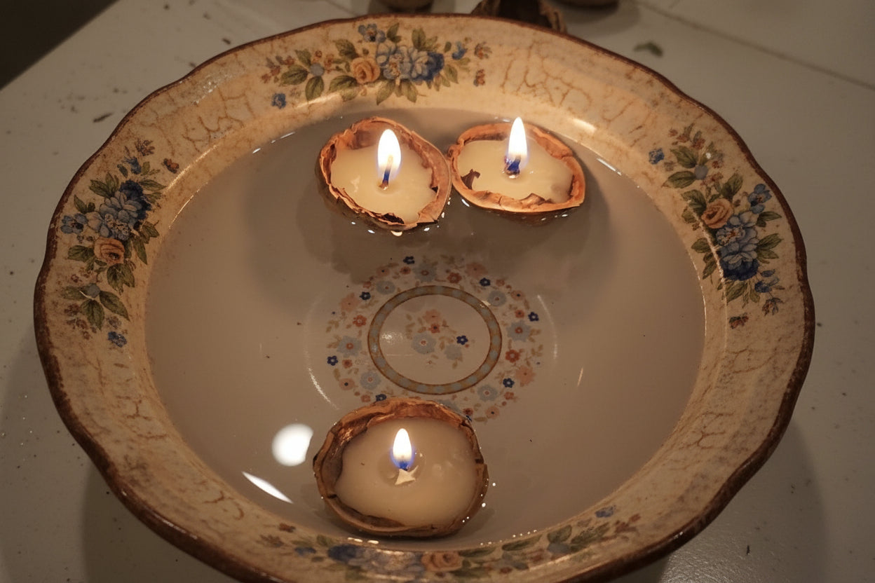 The Squirrel’s Share- Floating Walnut Shell Lights